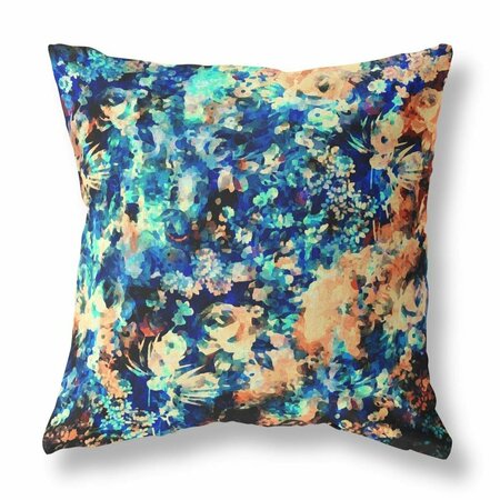 HOMEROOTS 18 in. Springtime Indoor & Outdoor Throw Pillow Muted Orange & Indigo 414508